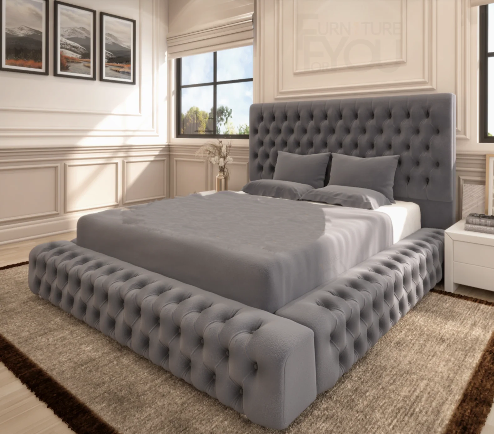 Park Lane Chesterfield Upholstered Bed Frame
