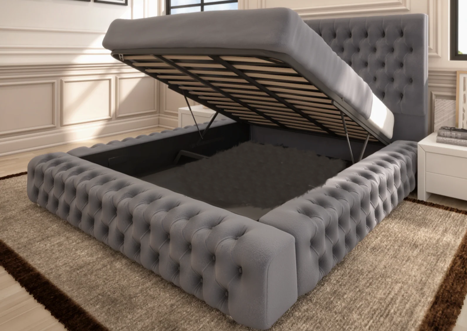 Park Lane Chesterfield Upholstered Bed Frame - Image 2